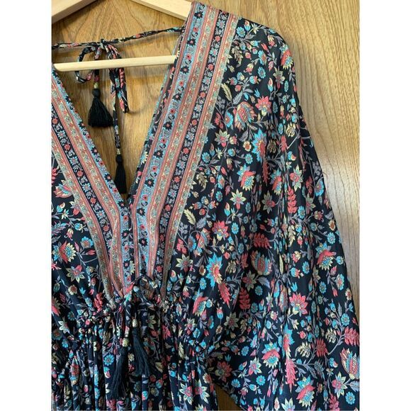 Karma Highway Floral Boho Mini Dress Black Multi OS - Picture 8 of 12